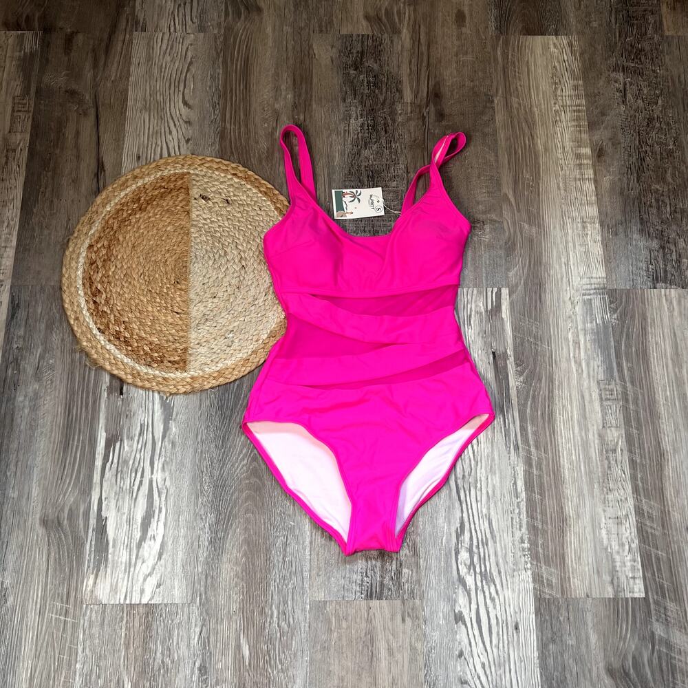 B2PRITY One-Piece Mesh Cutout Swimsuit NWT